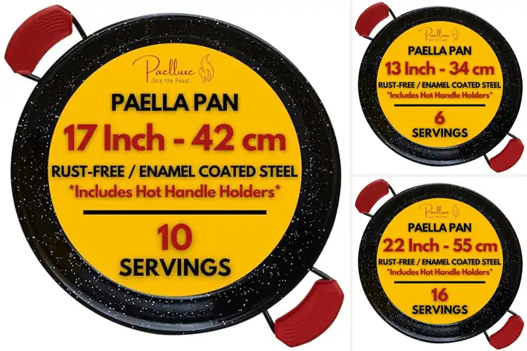 Detailed view of Best Enameled Steel Paella Pans