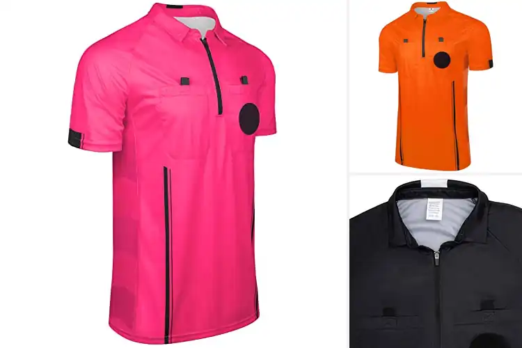 Detailed view of Best Zip Collar Referee Jerseys